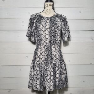 Chelsea & Violet Dress Tiered Snake Print Linen Tiered Western Cowgirl Festival.